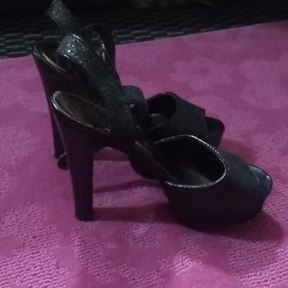 Black sparkly heels